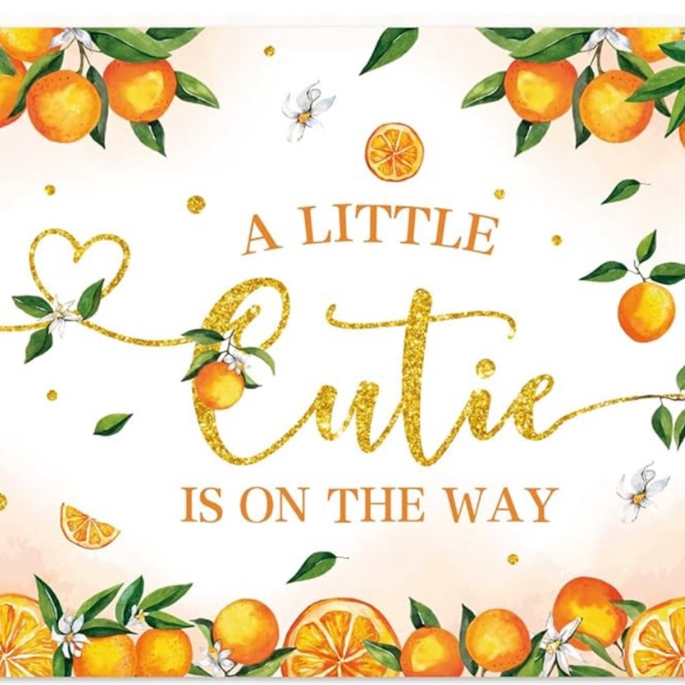 Orange Themed Baby Announcement Sign
